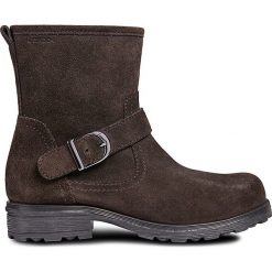 Skórzane botki "Olivia" w kolorze brązowym. Brązowe botki dziewczęce marki Geox Kids, z gumy. W wyprzedaży za 172.95 zł.