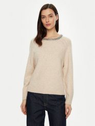 Morgan Sweter 242-MPERLE Beżowy Regular Fit. Brązowe swetry damskie Morgan, s, bez wzorów, z syntetyku, bez kołnierzyka, bez ramiączek, bez kaptura. Za 189.99 zł.