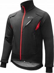 Kurtka sportowa Rockbros wiatroszczelna, wodoodporna, odblaskowa. Czarne kurtki męskie ROCKBROS, na zimę, l, bez wzorów, z materiału, sportowe, bez kaptura. Za 199.99 zł.