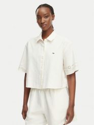 Tommy Jeans Koszula DW0DW22214 Kremowy Relaxed Fit. Białe bluzki damskie Tommy Jeans, xl, bez wzorów, z bawełny, bez kołnierzyka, bez ramiączek. Za 489.99 zł.