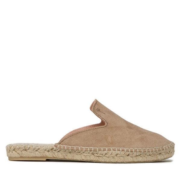 Klapki Manebi. Brązowe espadryle damskie Manebi, bez wzorów, bez obcasa. Za 250.99 zł.