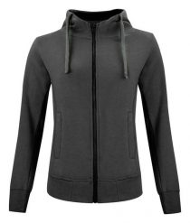 Clique Classic Hoody Full Zip Women — bluza z kapturem na zamek, anthracite. Szare bluzy damskie CLIQUE, s, bez wzorów, z bawełny, z kapturem. Za 336.95 zł.