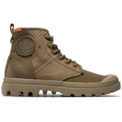 Buty Palladium Pampa Hi Re Generate 79128-308-M zielone. Zielone trampki męskie bez wzorów, z materiału, za kostkę, bez zapięcia. Za 613.11 zł.