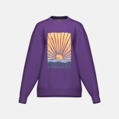 RALLY Damska Koszulka Tenisowa z Okrągłym Kołnierzem. Fioletowe kurtki sportowe damskie Head, bez wzorów, bez kaptura, tenisowe. Za 260.00 zł.