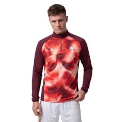 Męska bluza piłkarska ze stójką Siroko RSG Prematch Halfzip Player M. Czerwone bluzy męskie SIROKO, m, bez wzorów, z materiału, bez kaptura. Za 279.00 zł.