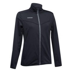 Kurtka treningowa do hokeja na trawie damska Korok FH900. Czarne kurtki sportowe damskie KOROK, m, bez wzorów, z elastanu, bez kaptura. Za 189.99 zł.