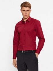 Boss Koszula H-Hank-Kent-C1-214 50469345 Czerwony Slim Fit. Czerwone koszule męskie Boss, m, bez wzorów, z bawełny, biznesowe, bez kołnierzyka, bez ramiączek. Za 339.99 zł.