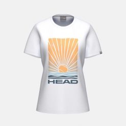 VISION Damska koszulka do sportów rakietowych. Brązowe koszulki sportowe damskie Head, z aplikacjami, bez kołnierzyka, bez ramiączek, tenisowe. Za 190.00 zł.