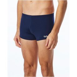Spodenki pływackie męskie TYR Square Leg Swimsuit - Solid. Niebieskie kąpielówki męskie TYR, m, bez wzorów, do pływania. Za 170.20 zł.