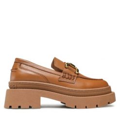 Loafersy GINO ROSSI. Brązowe mokasyny damskie Gino Rossi. Za 379.99 zł.