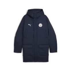 Męska zimowa kurtka treningowa Manchester City PUMA. Niebieskie kurtki męskie Puma, na zimę, l, bez wzorów, do biegania. Za 699.00 zł.