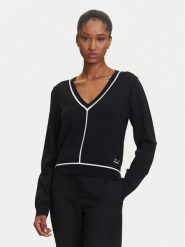 KARL LAGERFELD Sweter A3W18023 Czarny Regular Fit. Czarne swetry damskie KARL LAGERFELD, m, bez wzorów, z syntetyku, bez kołnierzyka, bez ramiączek, bez kaptura. Za 679.99 zł.