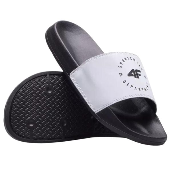 Klapki damskie na basen 4F 4FWSS26FSLIF096. Czerwone klapki damskie 4f, bez wzorów, z materiału, sportowe, bez obcasa. Za 69.99 zł.