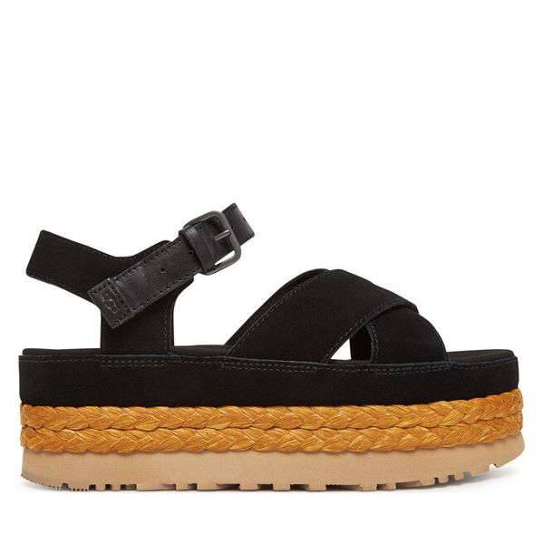 Espadryle Ugg. Czarne sandały damskie UGG, bez wzorów, bez obcasa, bez zapięcia. Za 469.99 zł.