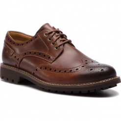 Półbuty CLARKS - Montacute Wing 203517867 Dark Tan Leather. Brązowe półbuty na co dzień męskie Clarks, z materiału. W wyprzedaży za 299.00 zł.