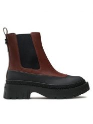 Coach Botki Jayla Leather Bootie CM770 Brązowy. Brązowe botki damskie Coach, ze skóry, bez obcasa, na płaskiej podeszwie, bez zapięcia. Za 1,299.00 zł.