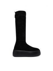 AGL Kozaki Vibe Boot D946511PJM Czarny. Czarne kozaki damskie AGL, ze skóry, bez obcasa, na płaskiej podeszwie. Za 2,029.00 zł.