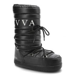 Czarne Śniegowce Donna Fabiani Damskie Zimowe Buty. Czarne śniegowce i trapery damskie Donna Fabiani, ze skóry ekologicznej. Za 299.00 zł.