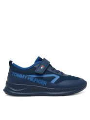 Tommy Hilfiger Sneakersy Low Cut Lace-Up/Velcro Sneaker T1B9-34110-1843 S Granatowy. Niebieskie buty sportowe chłopięce Tommy Hilfiger, bez wzorów, z materiału, bez zapięcia. Za 249.99 zł.