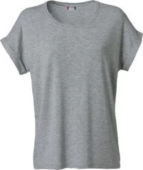 Clique damska koszulka Katy z mieszanki wiskozy, luźny krój. Szare t-shirty damskie CLIQUE, m, bez wzorów, z elastanu, bez kołnierzyka. Za 124.66 zł.