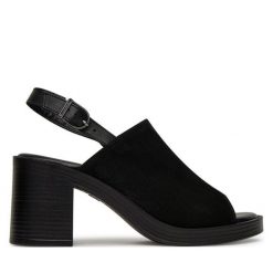 Sandały Tamaris. Czarne sandały damskie Tamaris, bez wzorów, bez obcasa, na słupku, bez zapięcia. Za 239.99 zł.