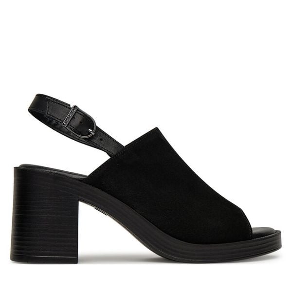 Sandały Tamaris. Czarne sandały damskie Tamaris, bez wzorów, bez obcasa, na słupku, bez zapięcia. Za 239.99 zł.