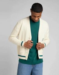 MESKI SWETER LEE SEASONAL CARDIGAN ECRU 112322650. Swetry przez głowę męskie Lee, l, bez wzorów, bez kołnierzyka. Za 169.99 zł.