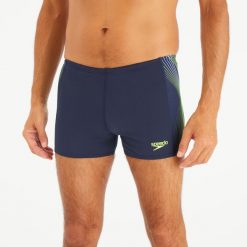 Bokserki pływackie męskie Speedo Logo True. Niebieskie kąpielówki męskie Speedo, m, bez wzorów, z materiału, do pływania. W wyprzedaży za 89.99 zł.