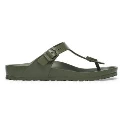 Birkenstock Gizeh EVA Khaki Japonki damskie. Zielone klapki damskie Birkenstock, bez wzorów, bez obcasa. Za 189.99 zł.