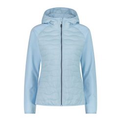 Damska kurtka hybrydowa z kapturem CMP. Niebieskie kurtki snowboardowe damskie CMP, na zimę, bez wzorów, z kapturem, narciarskie. Za 323.50 zł.