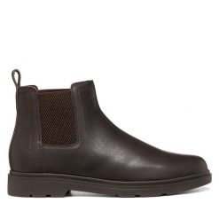 Sztyblety Geox. Brązowe botki męskie Geox, bez wzorów, bez zapięcia. Za 639.99 zł.