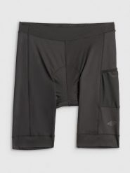 4F Spodenki kolarskie z żelową wkładką męskie - czarne L. Czarne szorty męskie 4f, l, bez wzorów, z materiału. Za 249.99 zł.