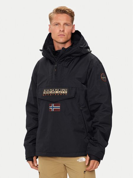 Napapijri Kurtka anorak Rainforest Next NP0A4IB9 Czarny Regular Fit. Czarne kurtki męskie Napapijri, m, bez wzorów, z syntetyku, bez kaptura. Za 1,060.99 zł.