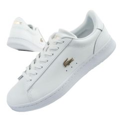 Buty sportowe damskie Lacoste Carnaby Set 224 1 SFA trampki. Białe obuwie sportowe damskie Lacoste, bez wzorów, z materiału, sportowe, bez zapięcia. Za 399.00 zł.