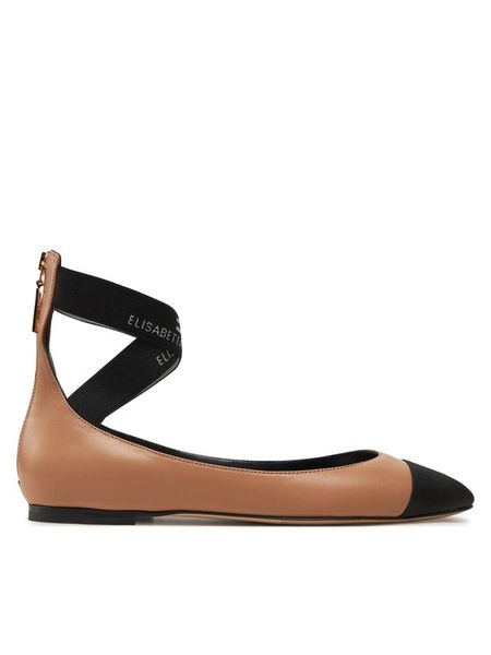 Elisabetta Franchi Baleriny SA-59C-46E2-V500 Beżowy. Brązowe baleriny damskie Elisabetta Franchi, bez wzorów, ze skóry, bez obcasa. Za 1,389.00 zł.