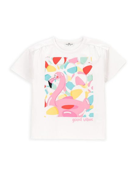 Coccodrillo T-Shirt WC5143202HGK Biały Regular Fit. Białe t-shirty i topy dla dziewczynek COCCODRILLO, bez wzorów, z bawełny, bez ramiączek. Za 29.99 zł.