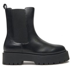 Sztyblety TWINSET. Czarne botki damskie Twinset, bez obcasa, na płaskiej podeszwie, bez zapięcia. Za 499.99 zł.