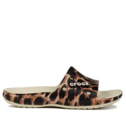 Klapki damskie Crocs CLASSIC CROCS ANIMAL. Brązowe skarpety damskie Crocs, bez wzorów. Za 139.00 zł.