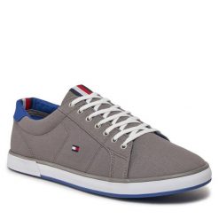 Tenisówki Tommy Hilfiger. Szare półbuty na co dzień męskie Tommy Hilfiger, bez wzorów, bez zapięcia. Za 199.99 zł.