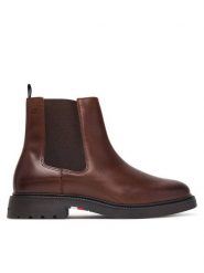 Tommy Hilfiger Sztyblety Corporate Casual Lth Chelsea FM0FM05966 Brązowy. Brązowe botki męskie Tommy Hilfiger, bez wzorów, ze skóry, casualowe, bez zapięcia. Za 649.99 zł.