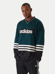 Adidas Longsleeve JV8467 Zielony Loose Fit. Zielone bluzki z długim rękawem męskie Adidas, m, bez wzorów, z syntetyku, bez kołnierzyka. Za 279.99 zł.