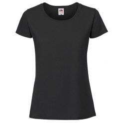 Koszulka Damska Iconic 190. Czarne koszulki sportowe damskie Fruit of the Loom, m, bez wzorów, bez kołnierzyka, bez ramiączek, trekkingowe. Za 37.99 zł.