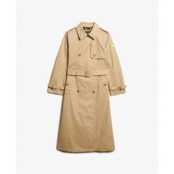 Płaszcz damski Superdry Classic. Brązowe płaszcze damskie Superdry., na zimę, m, bez wzorów, klasyczne, bez kaptura. Za 595.45 zł.