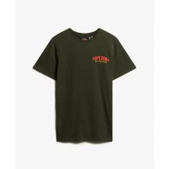 Koszulka Superdry Mountain Relaxed. Zielone koszulki sportowe męskie Superdry., uniwersalny, bez wzorów, z jeansu, bez kołnierzyka, bez ramiączek. Za 172.00 zł.
