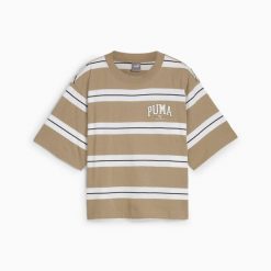 Puma Koszulka Squad Striped 68153867. Brązowe t-shirty damskie Puma, bez wzorów, bez kołnierzyka. Za 79.99 zł.