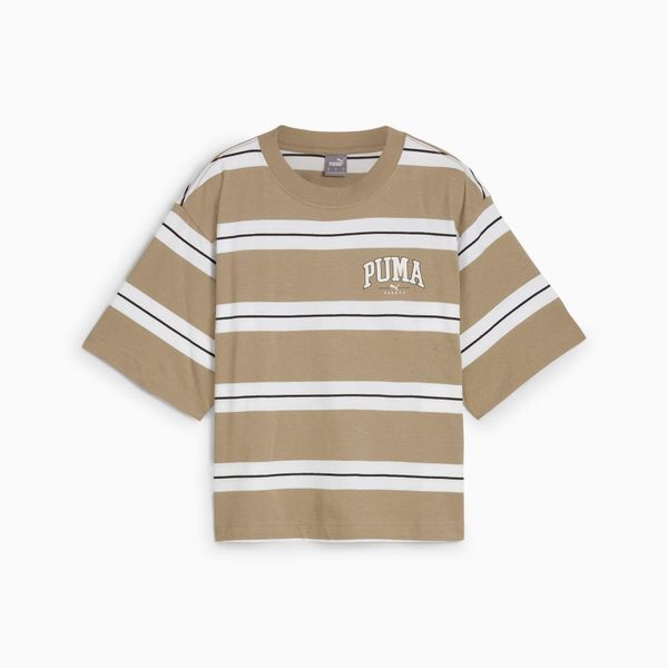 Puma Koszulka Squad Striped 68153867. Brązowe koszulki sportowe damskie Puma, l, bez wzorów, z bawełny, bez kołnierzyka, bez ramiączek. Za 89.99 zł.