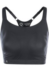 Biustonosz dla kobiet Q Sportswear Angelia. Czarne biustonosze ENDURANCE Q, bez wzorów, z materiału. Za 162.80 zł.