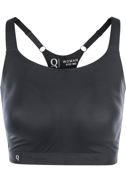 Biustonosz dla kobiet Q Sportswear Angelia. Czarne biustonosze ENDURANCE Q, bez wzorów, z materiału. Za 162.80 zł.