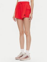 Adidas Szorty sportowe Essentials Small Logo JC5704 Czerwony Loose Fit. Czerwone szorty sportowe damskie Adidas, xl, bez wzorów, z bawełny, sportowe. Za 89.99 zł.