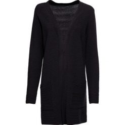 Długi sweter rozpinany bonprix czarny. Kardigany damskie bonprix. Za 99.99 zł.